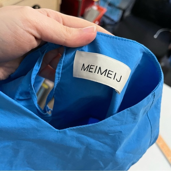 Meimeij 3/4 Sleeve Ruffle Detail Blouse Top Blue IT 44 US 8 R1 - Picture 5 of 9